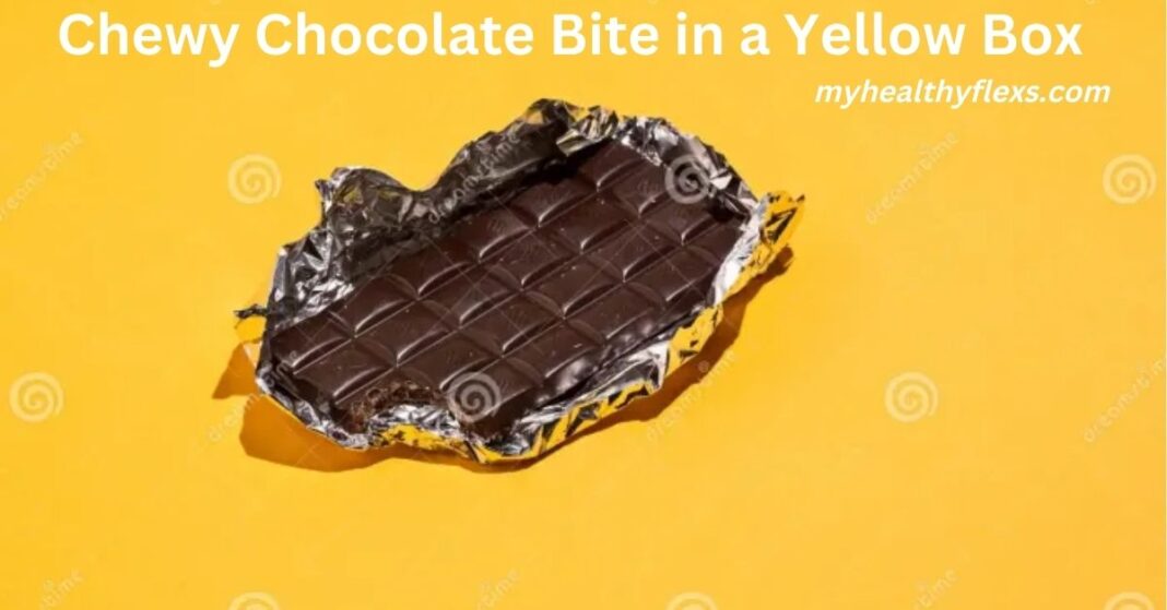 Chewy Chocolate Bite in a Yellow Box